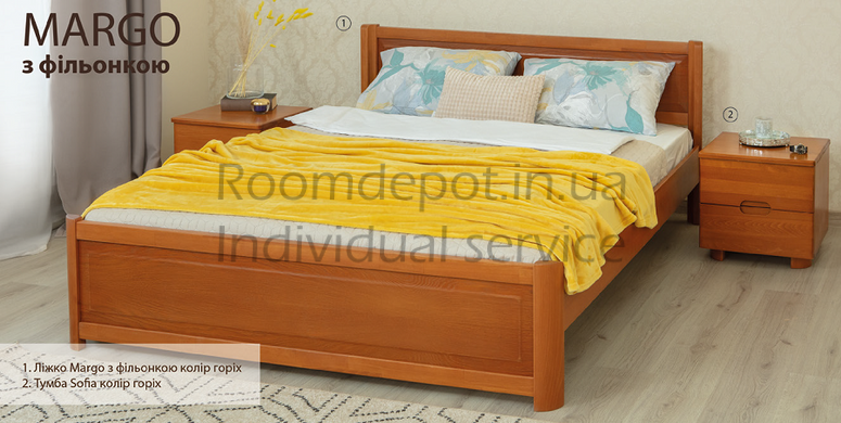Ліжко Марго з фільонкою Олімп 90х200 см Горіх Горіх RD339-13 фото